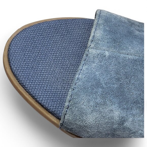 NEW Franco Sarto Harlet Sandals Block Heel Slingback Blue Suede Size 6.5M - Picture 11 of 12